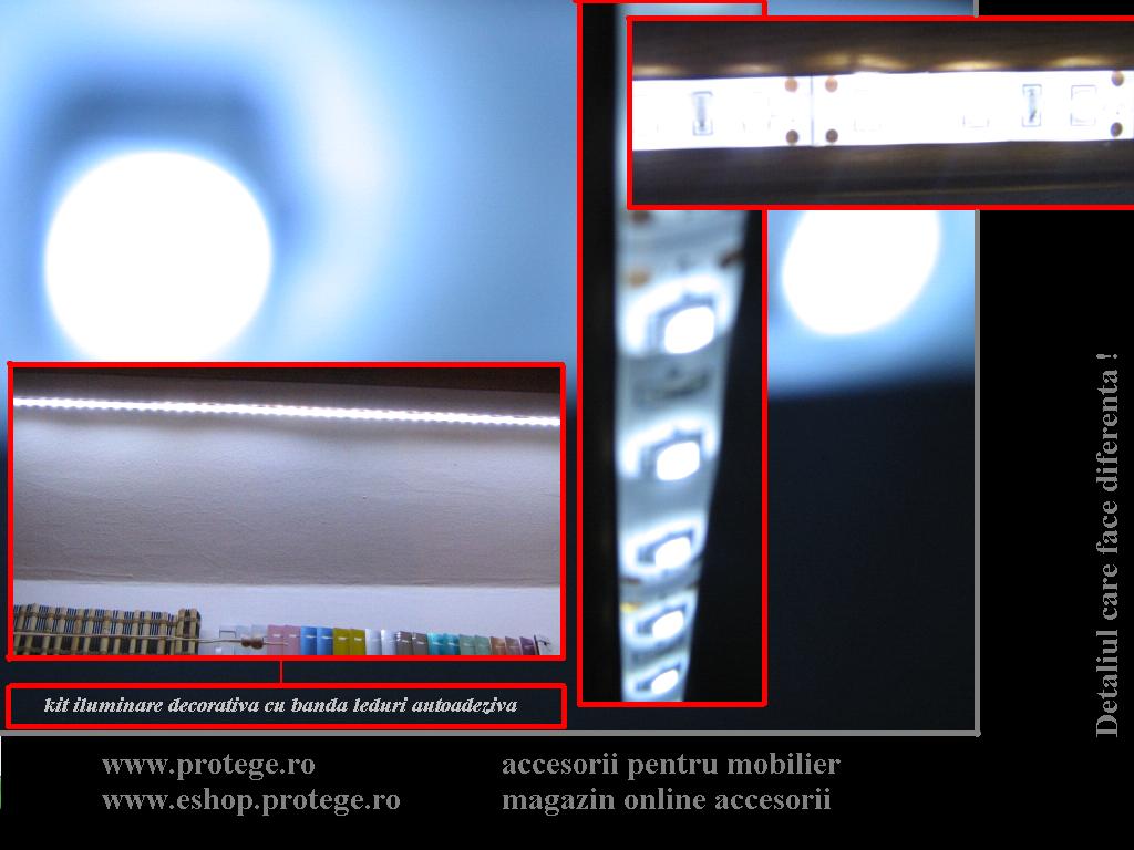 Kit LED-uri  decorative {banda 2.5ml + transformator+cablu alimentare}