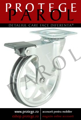 Rotila ACW,D125mm,max 75kg, aluminiu cu frana