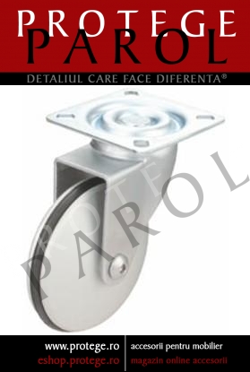 Rotila AOV,D100mm,max 60kg, aluminiu, oval cu frana